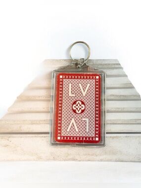 Louis Vuitton Playing Card 10 of Spades encased in Acrylic Keychain Card Holder